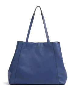Chudy Small Pebble L Shopper genarbtes Rindsleder blau