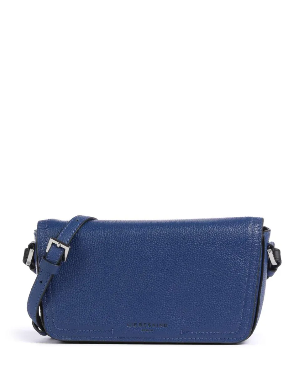 Chudy Small Pebble S Umhängetasche genarbtes Rindsleder blau