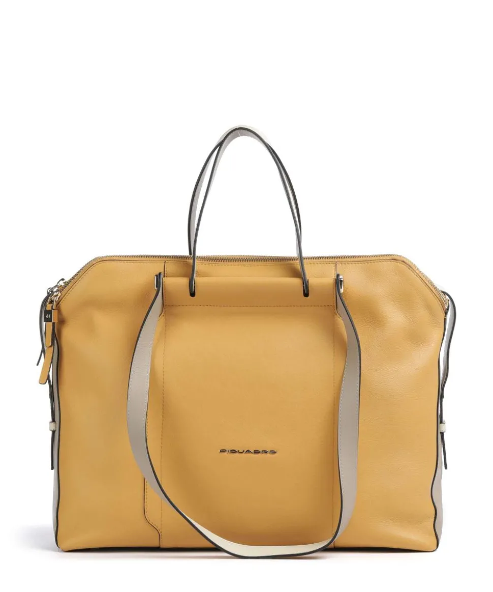 Circle Aktentasche 14″ fein genarbtes Rindsleder ocker