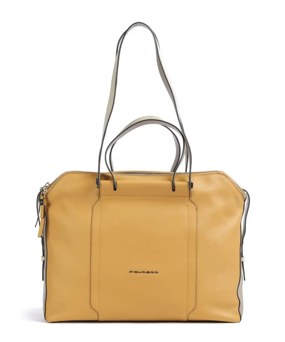 Circle Aktentasche 14″ fein genarbtes Rindsleder ocker