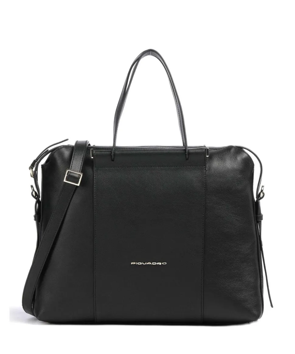 Circle Aktentasche 14″ genarbtes Leder schwarz