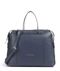 Circle Aktentasche 14″ genarbtes Leder dunkelblau