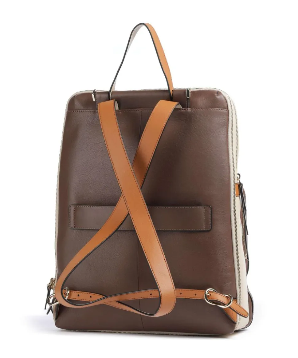 Circle Laptop-Rucksack 15″ fein genarbtes Rindsleder braun/beige