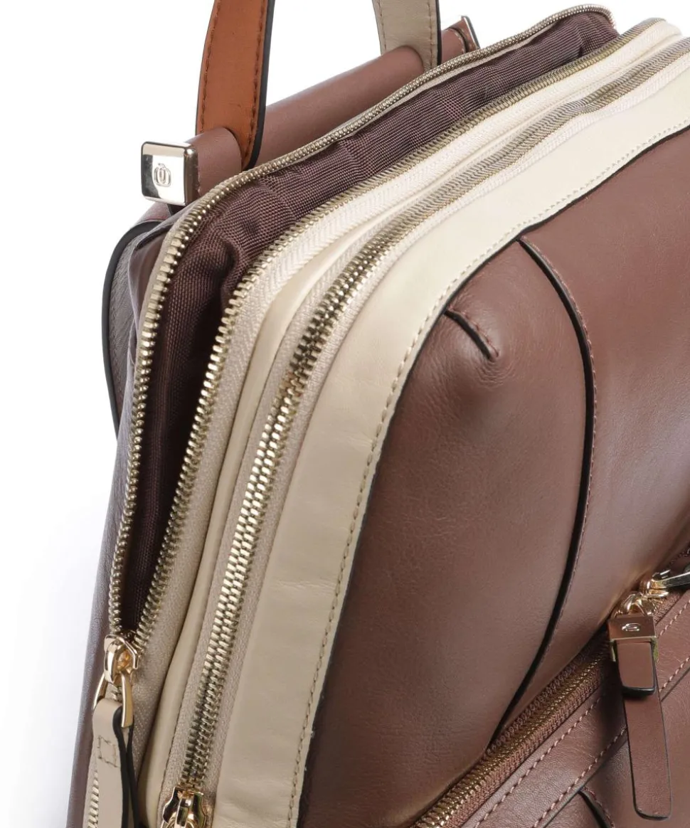 Circle Laptop-Rucksack 15″ fein genarbtes Rindsleder braun/beige