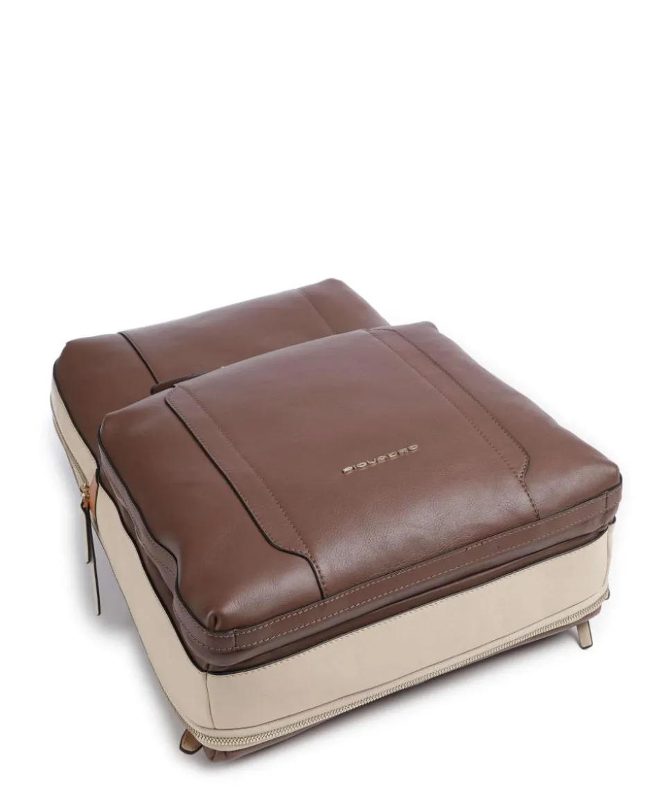 Circle Laptop-Rucksack 15″ fein genarbtes Rindsleder braun/beige