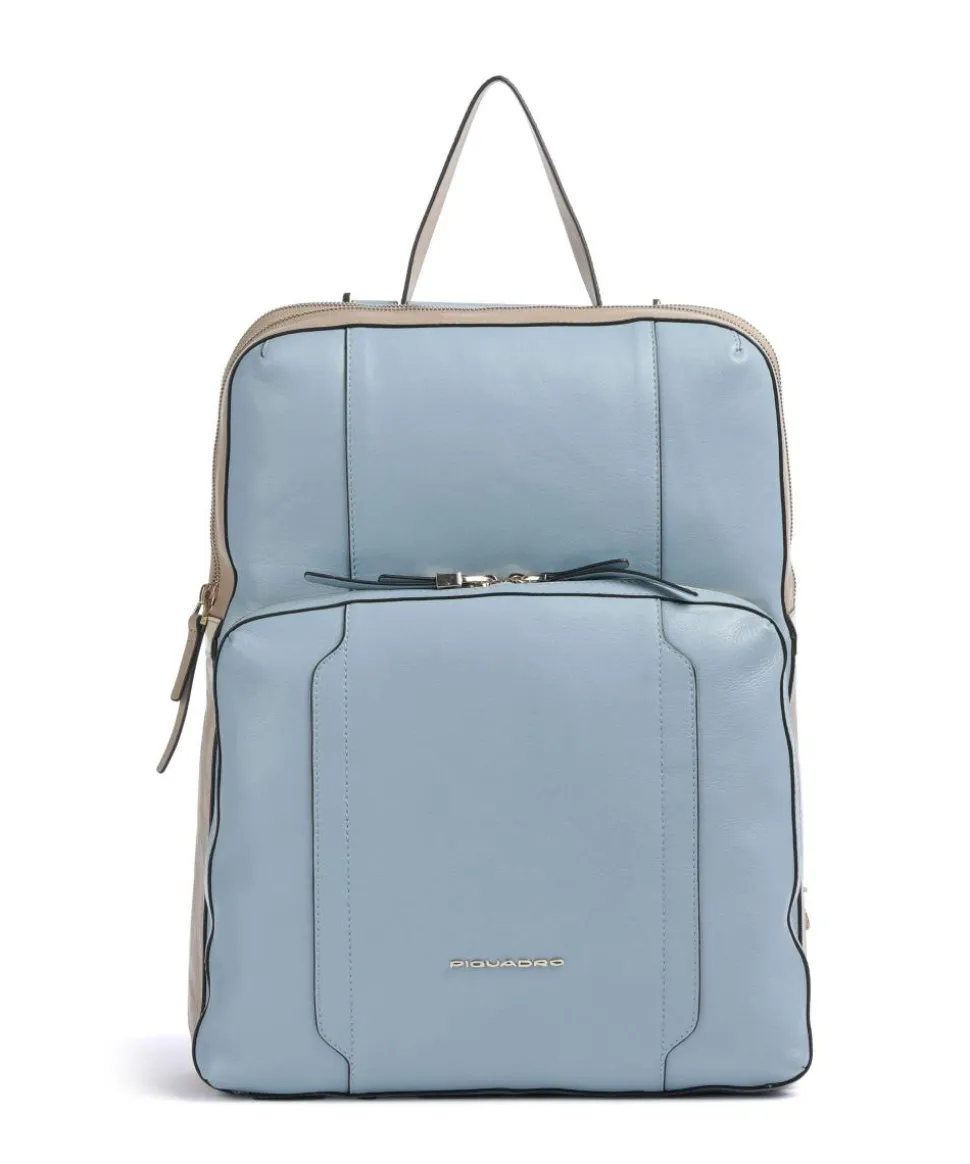 Circle Laptop-Rucksack 15″ fein genarbtes Rindsleder hellblau