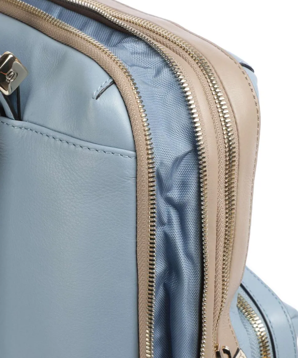 Circle Laptop-Rucksack 15″ fein genarbtes Rindsleder hellblau