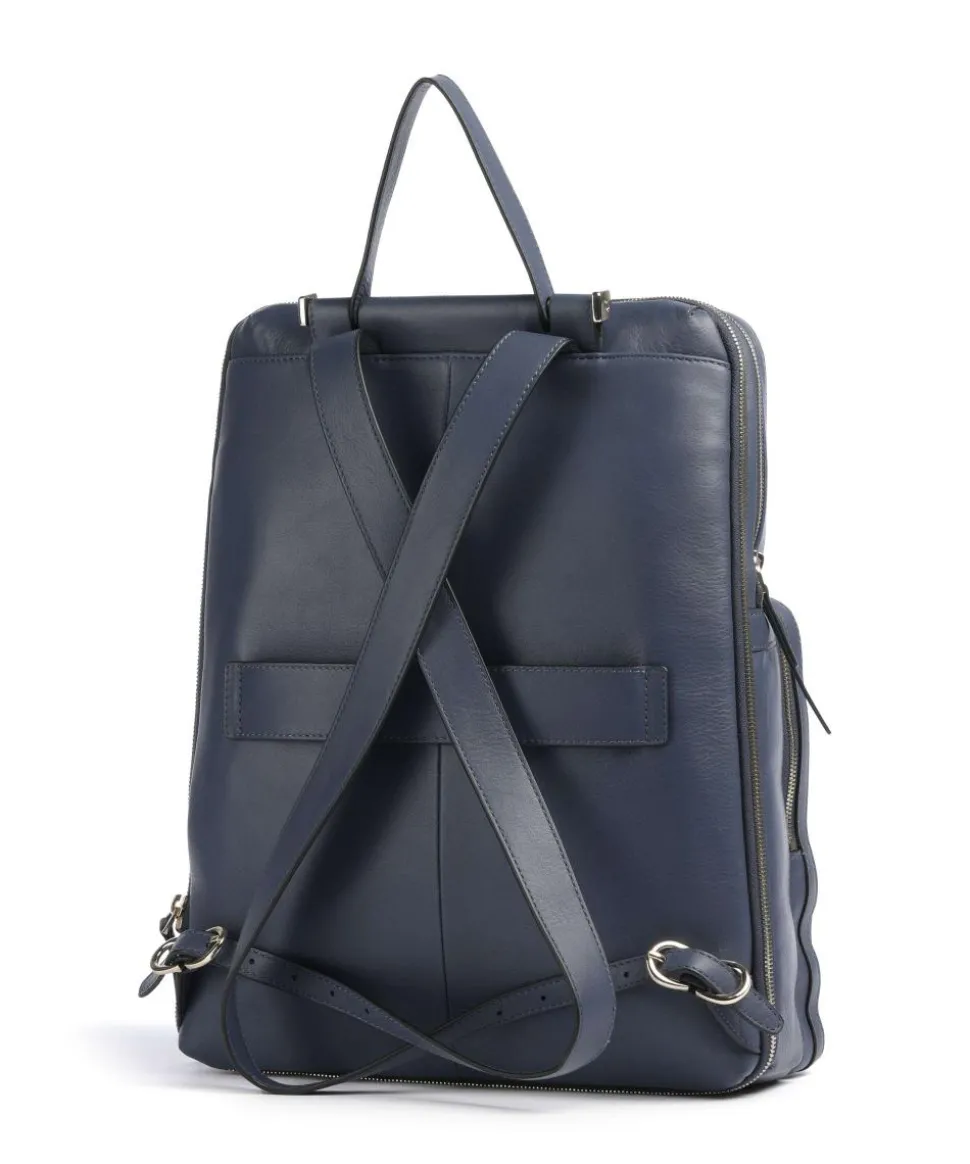 Circle Laptop-Rucksack 15″ fein genarbtes Rindsleder dunkelblau