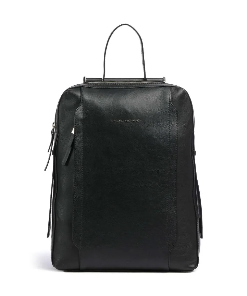 Circle Laptop-Rucksack 14″ genarbtes Rindsleder schwarz