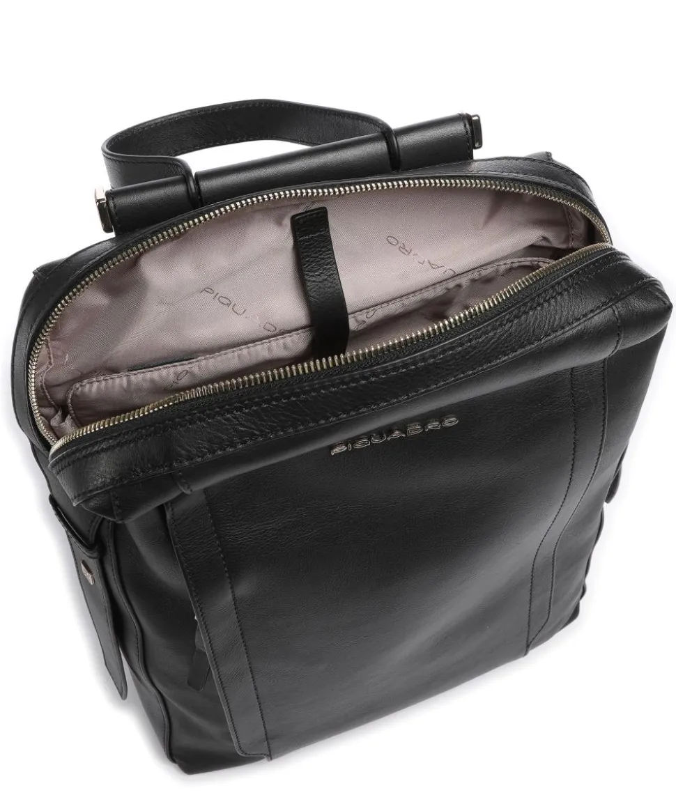 Circle Laptop-Rucksack 14″ genarbtes Rindsleder schwarz