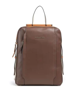 Circle Laptop-Rucksack 14″ genarbtes Rindsleder braun/beige