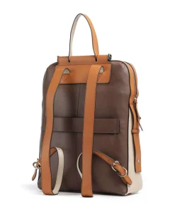 Circle Laptop-Rucksack 14″ genarbtes Rindsleder braun/beige