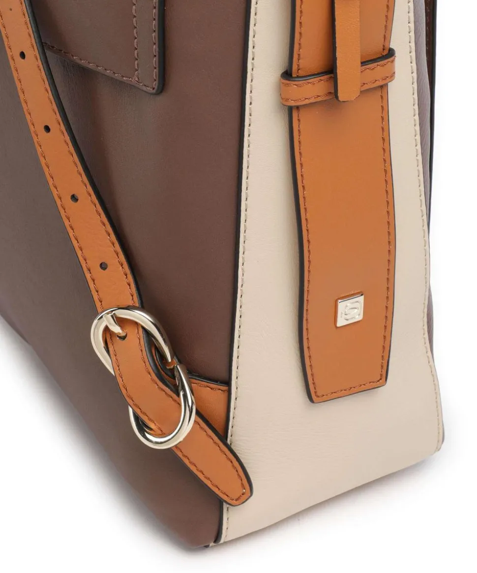 Circle Laptop-Rucksack 14″ genarbtes Rindsleder braun/beige