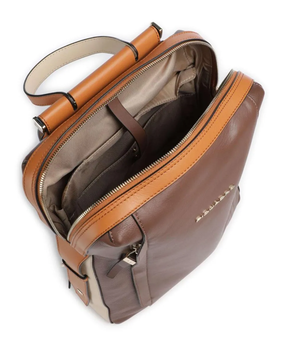 Circle Laptop-Rucksack 14″ genarbtes Rindsleder braun/beige