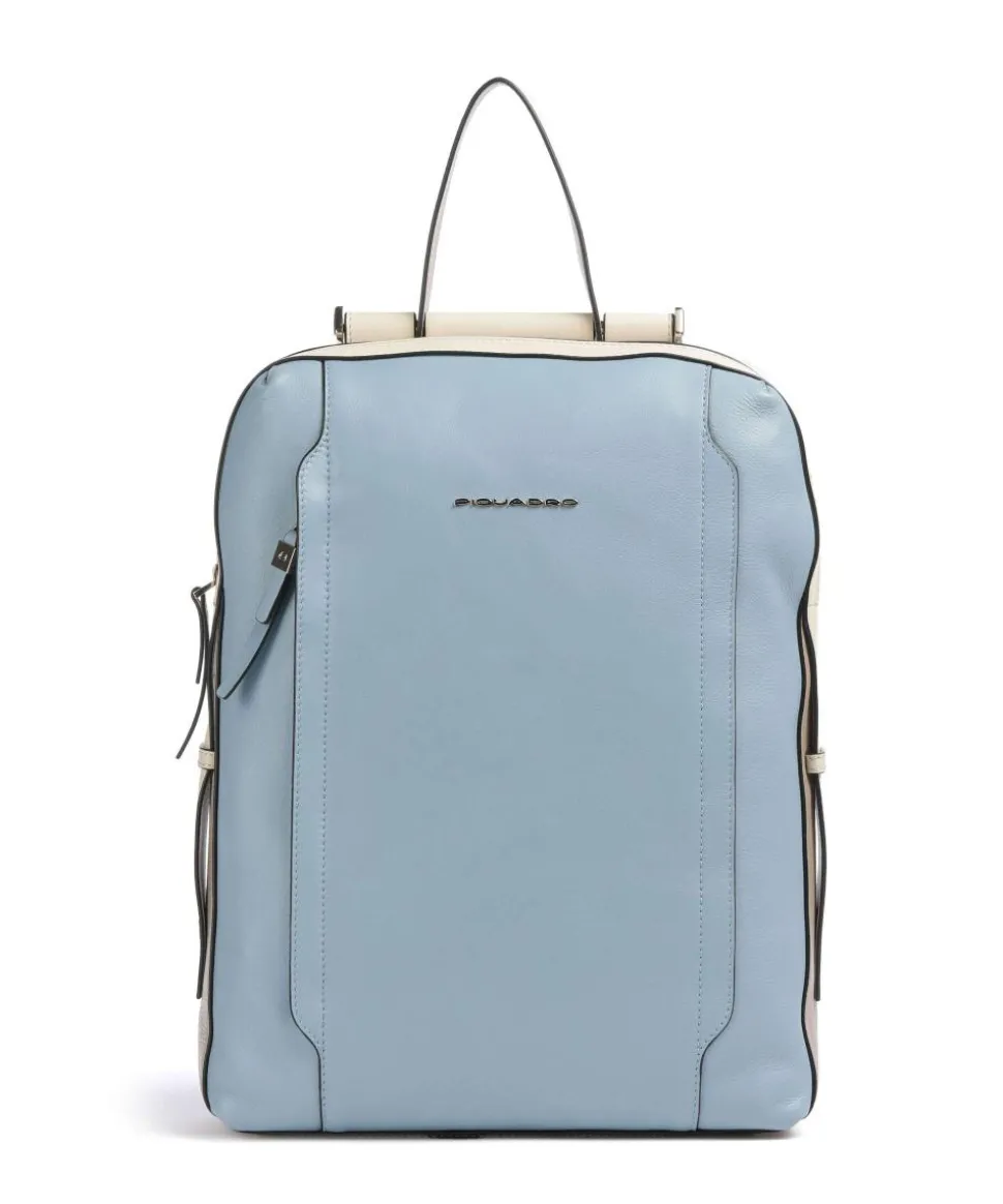 Circle Laptop-Rucksack 14″ genarbtes Rindsleder hellblau