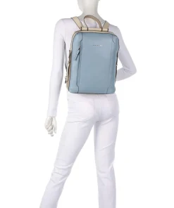 Circle Laptop-Rucksack 14″ genarbtes Rindsleder hellblau