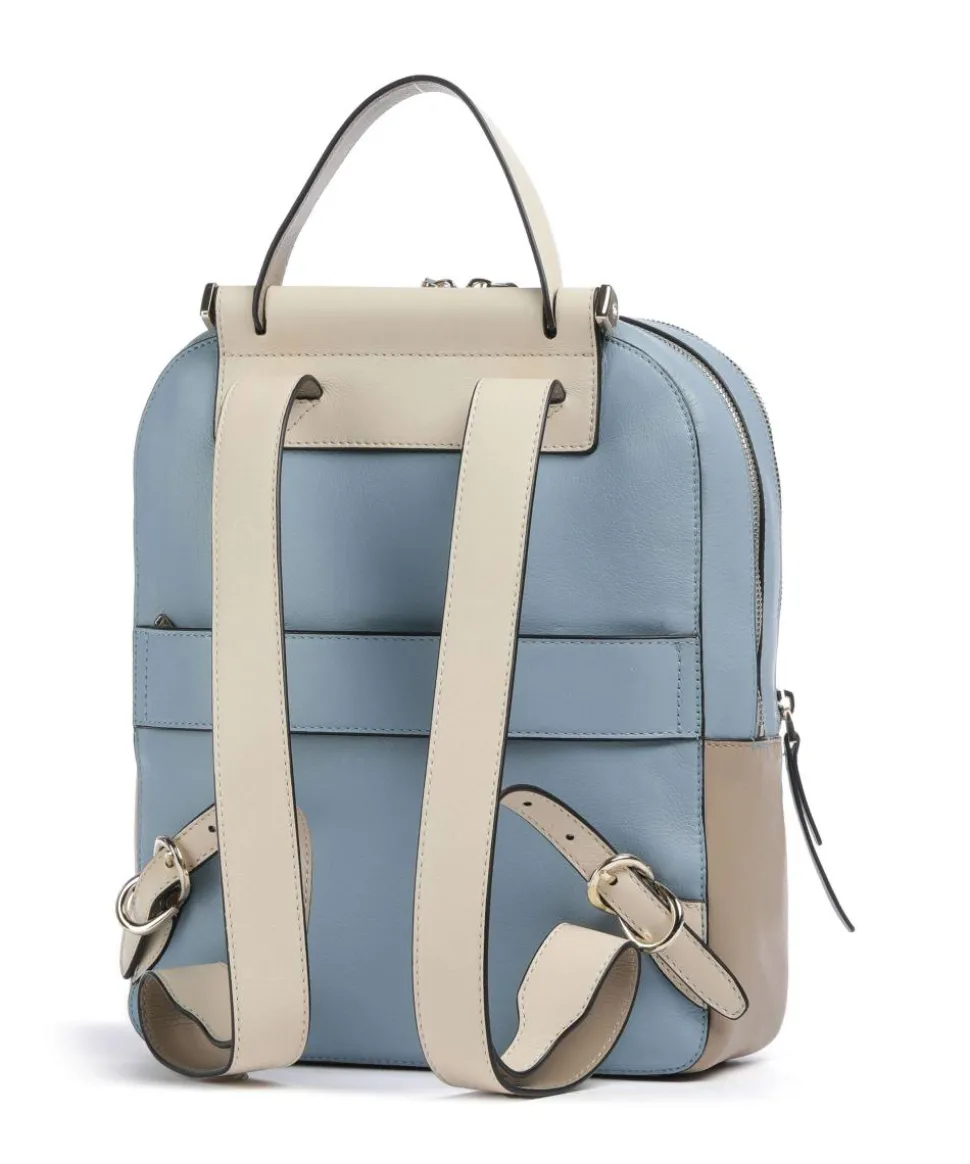 Circle RFID Rucksack Leder hellblau