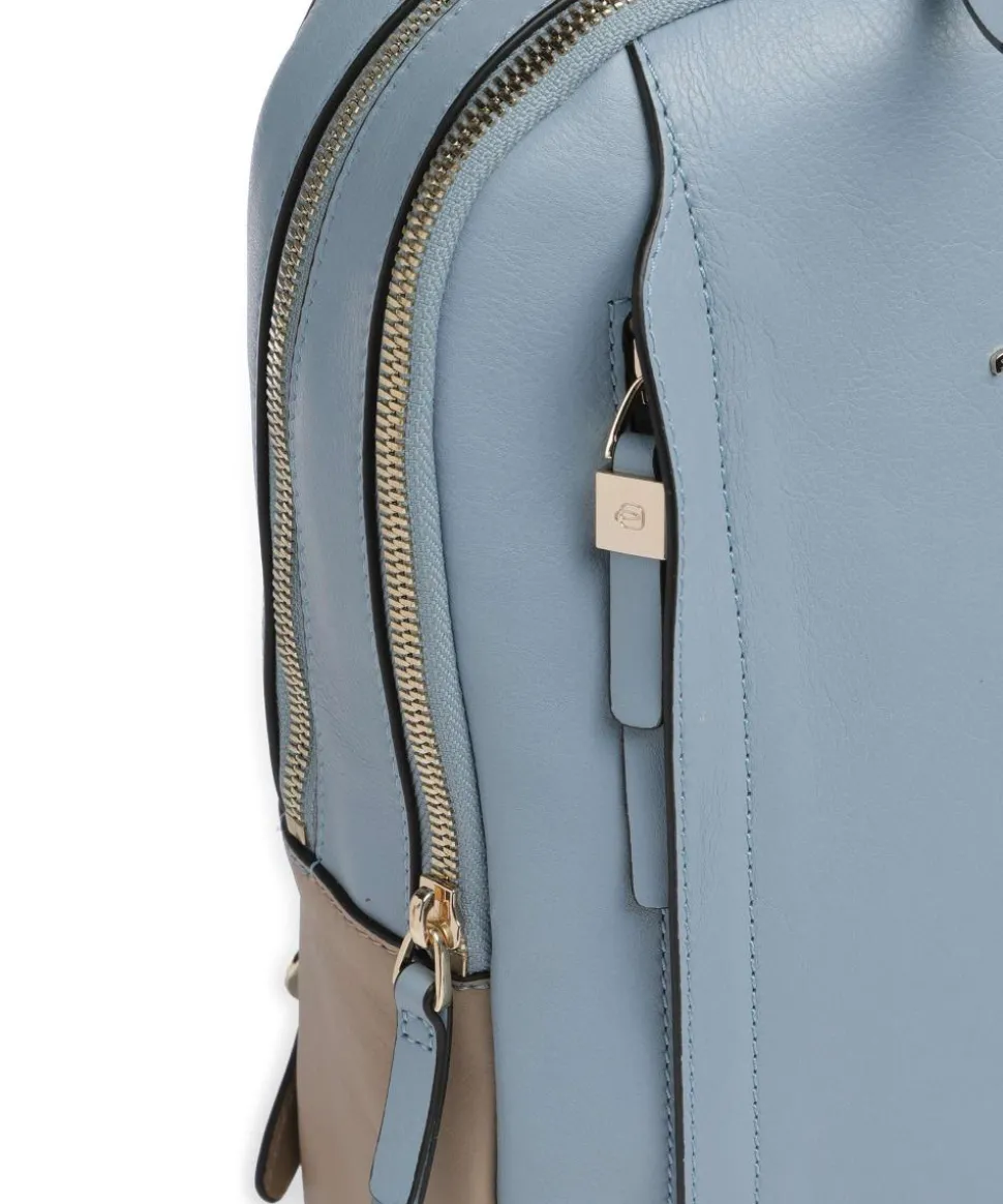 Circle RFID Rucksack Leder hellblau