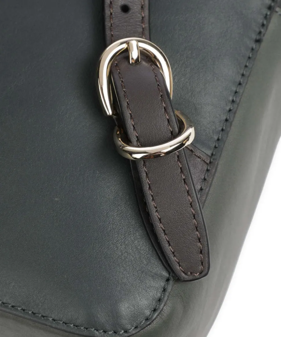 Circle RFID Rucksack Leder dunkelgrün