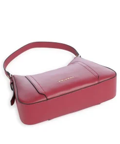 Circle Schultertasche genarbtes Rindsleder rot