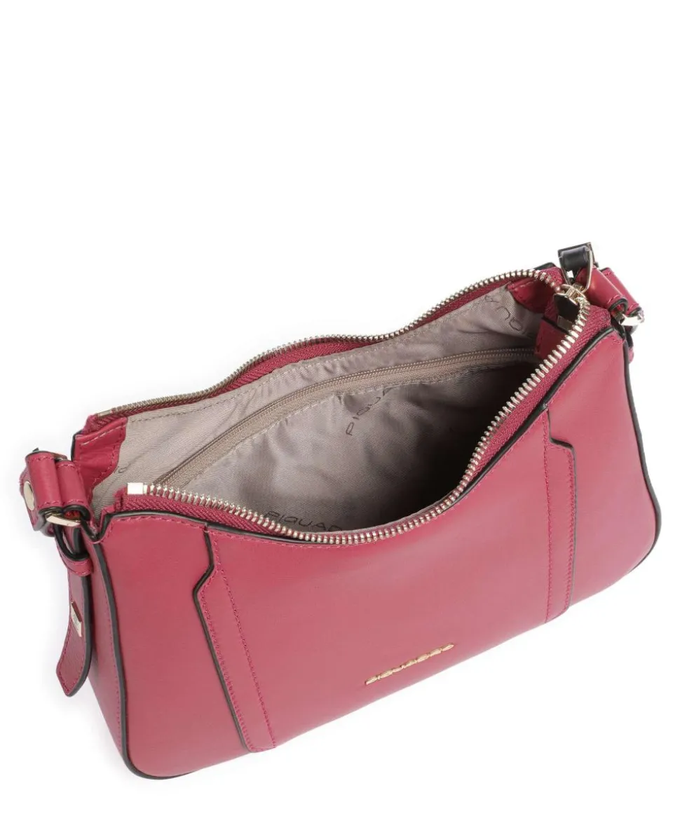 Circle Schultertasche genarbtes Rindsleder rot