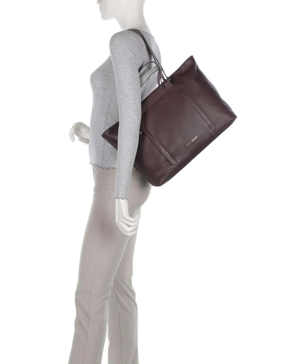 Circle Shopper 15″ fein genarbtes Rindsleder aubergine