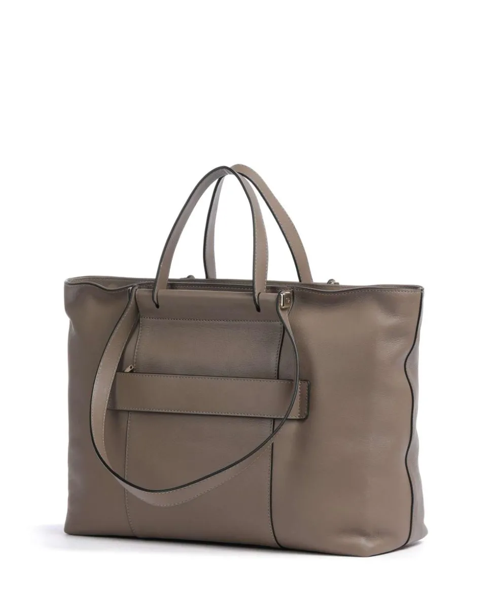 Circle Shopper 15″ fein genarbtes Rindsleder taupe