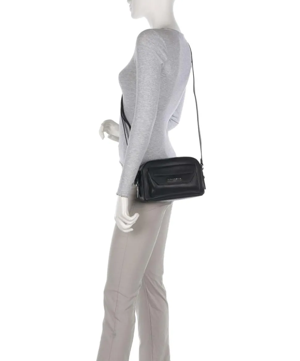 Circle Umhängetasche fein genarbtes Rindsleder schwarz