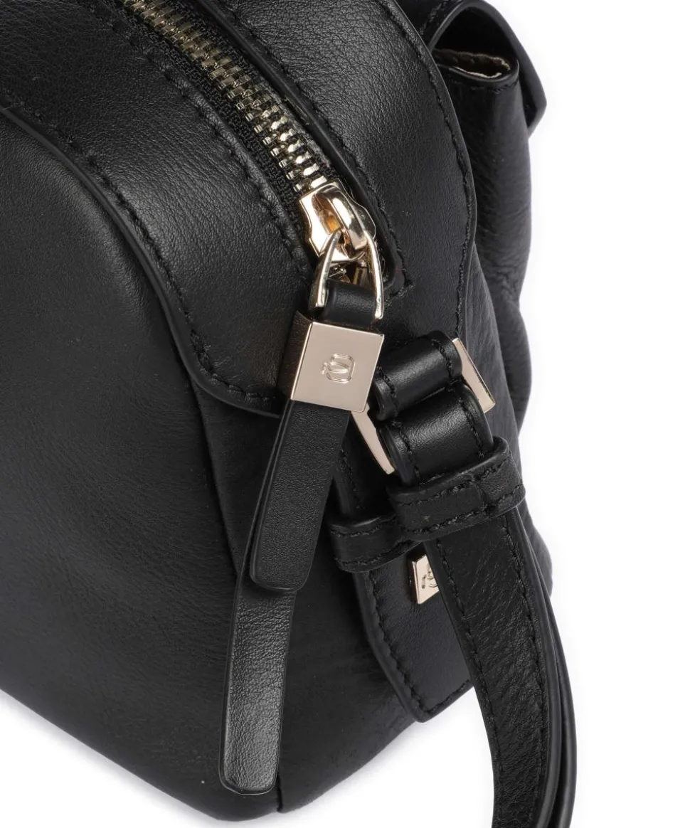 Circle Umhängetasche fein genarbtes Rindsleder schwarz