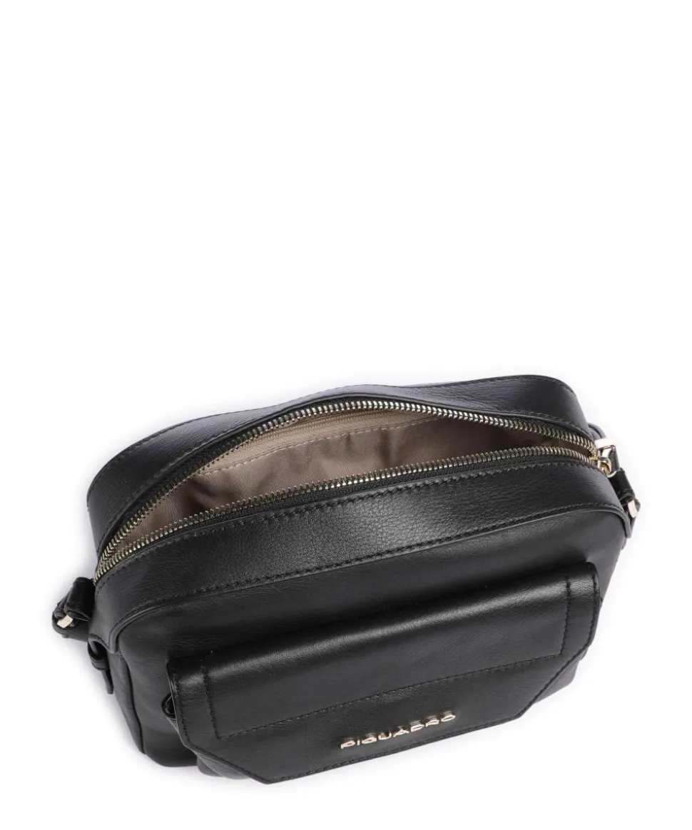 Circle Umhängetasche fein genarbtes Rindsleder schwarz