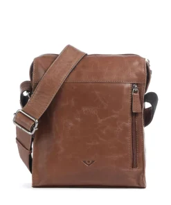 City Cowboy Clark Umhängetasche fein genarbtes Leder cognac