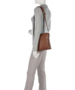 City Cowboy Clark Umhängetasche fein genarbtes Leder cognac