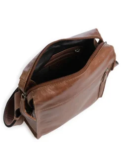 City Cowboy Clark Umhängetasche fein genarbtes Leder cognac