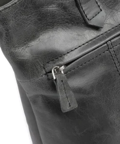 City Cowboy poly Schultertasche fein genarbtes Leder anthrazit