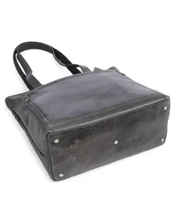 City Cowboy poly Schultertasche fein genarbtes Leder anthrazit