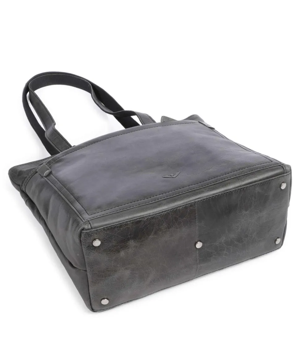 City Cowboy poly Schultertasche fein genarbtes Leder anthrazit