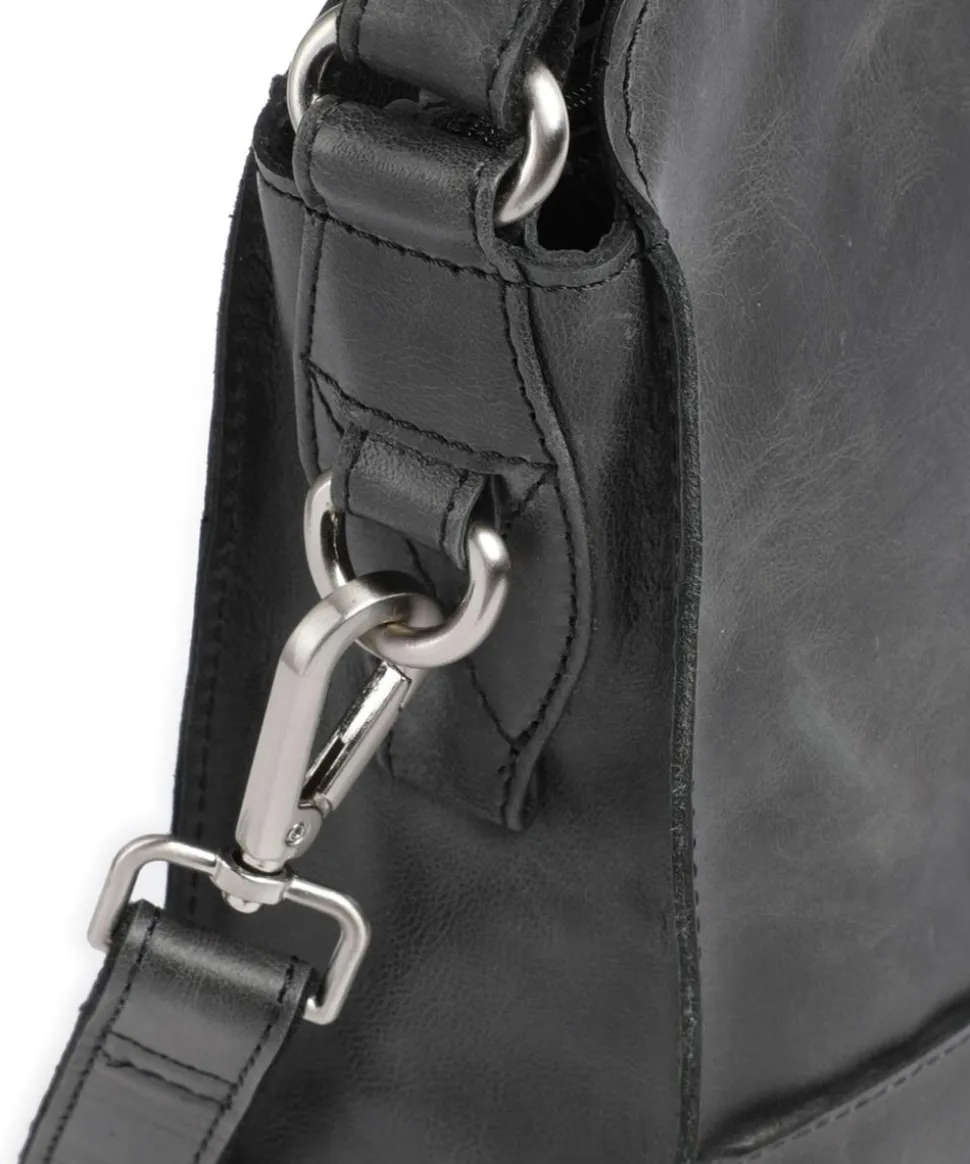 City Cowboy Ulani Schultertasche fein genarbtes Leder schwarz