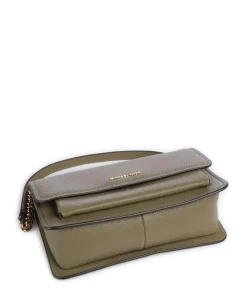 Claire Large Schultertasche genarbtes Rindsleder khaki