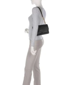 Claire Large Schultertasche genarbtes Rindsleder schwarz