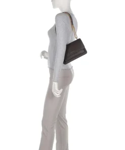 Claire Large Schultertasche genarbtes Rindsleder dunkelbraun