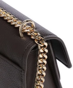 Claire Large Schultertasche genarbtes Rindsleder dunkelbraun