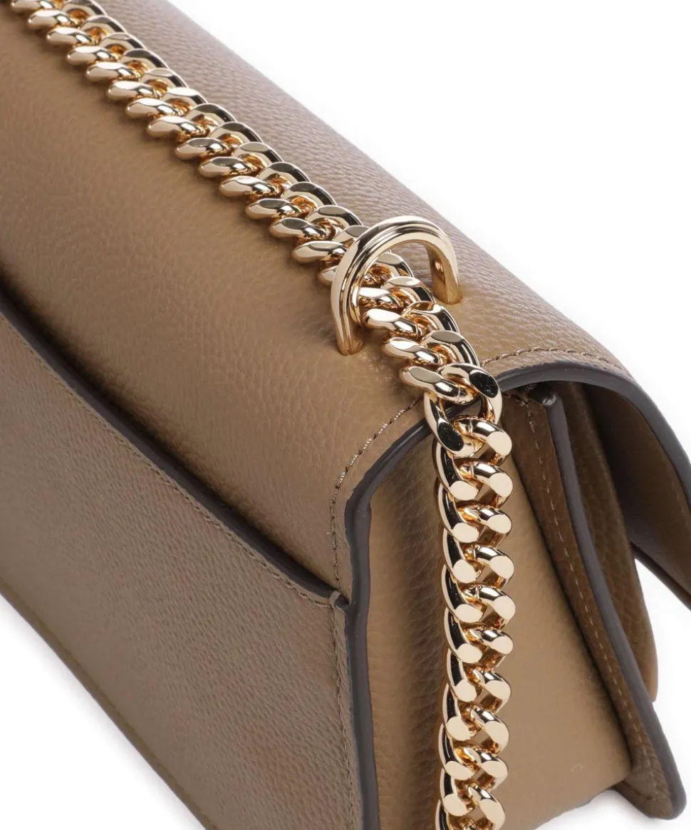 Claire Large Schultertasche genarbtes Rindsleder taupe