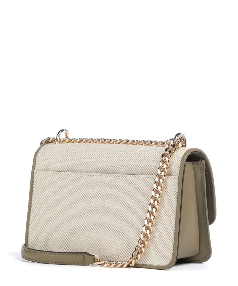 Claire Schultertasche Canvas beige/grün