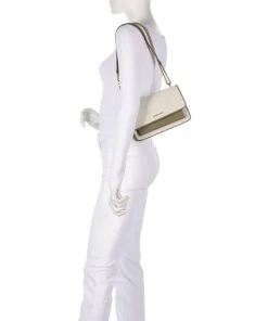 Claire Schultertasche Canvas beige/grün