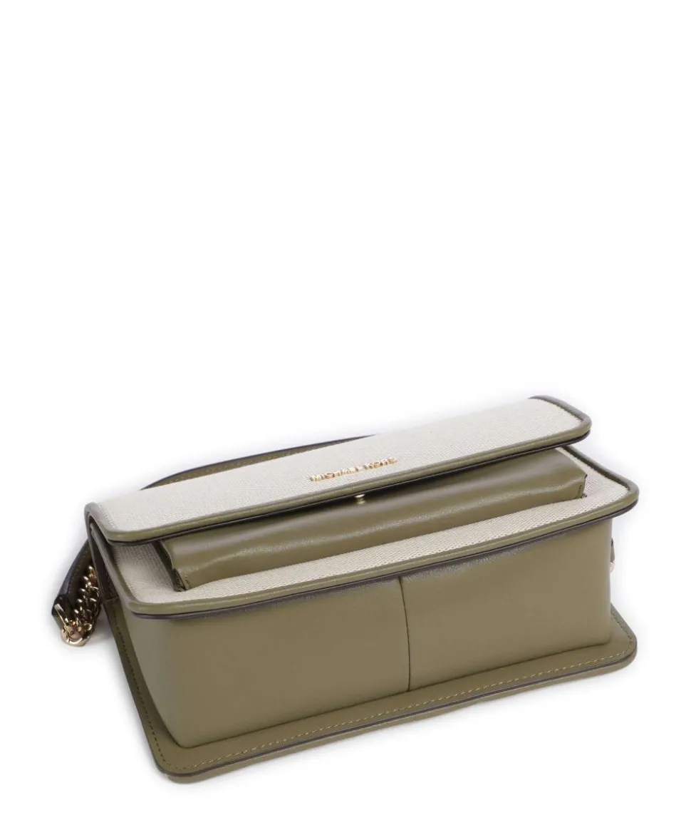 Claire Schultertasche Canvas beige/grün