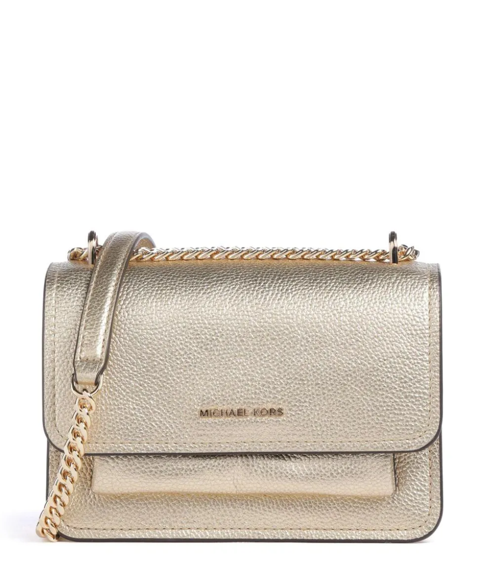 Claire Schultertasche genarbtes Leder gold