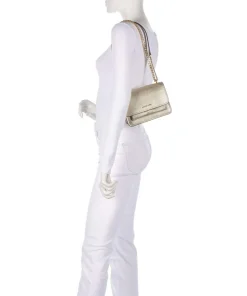 Claire Schultertasche genarbtes Leder gold