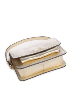 Claire Schultertasche genarbtes Leder gold