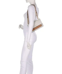 Claire Schultertasche Lederimitat elfenbein