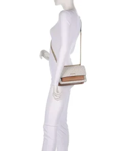 Claire Schultertasche Lederimitat elfenbein